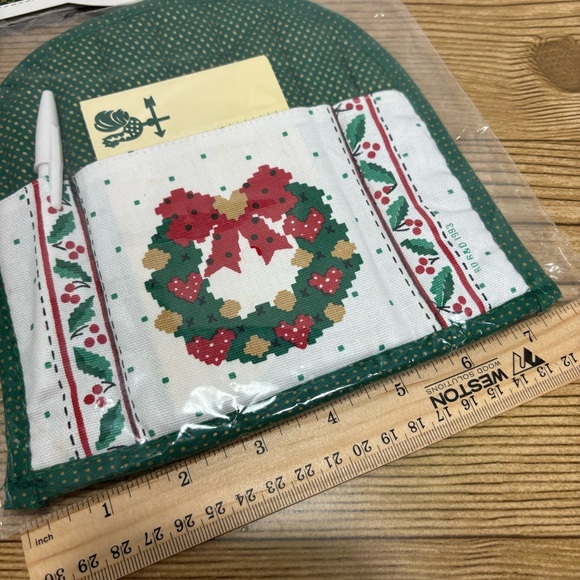 1993 Cambridge Holiday Christmas Wreath Recipe Card Pot Holder - Picture 6 of 6